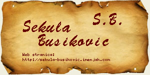 Sekula Bušiković vizit kartica